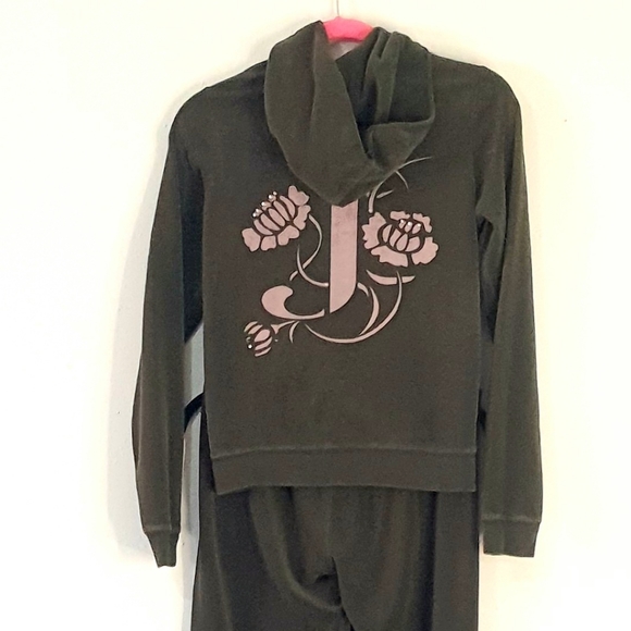 Vintage Juicy Couture Olive Green Velour Tracksuit - Picture 4 of 10